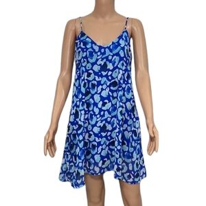 Peach Love California Womens Blue Sleeveless Abstract Print Swing Shift Dress‎ S